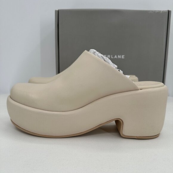 Everlane The Puffa Clog in Parchment Leather sz 9.5 Women's Platform Sip-on Mule - Picture 2 of 6